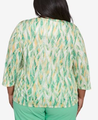 Plus Size Rise & Shine Bright Textured Strokes Embellished Top