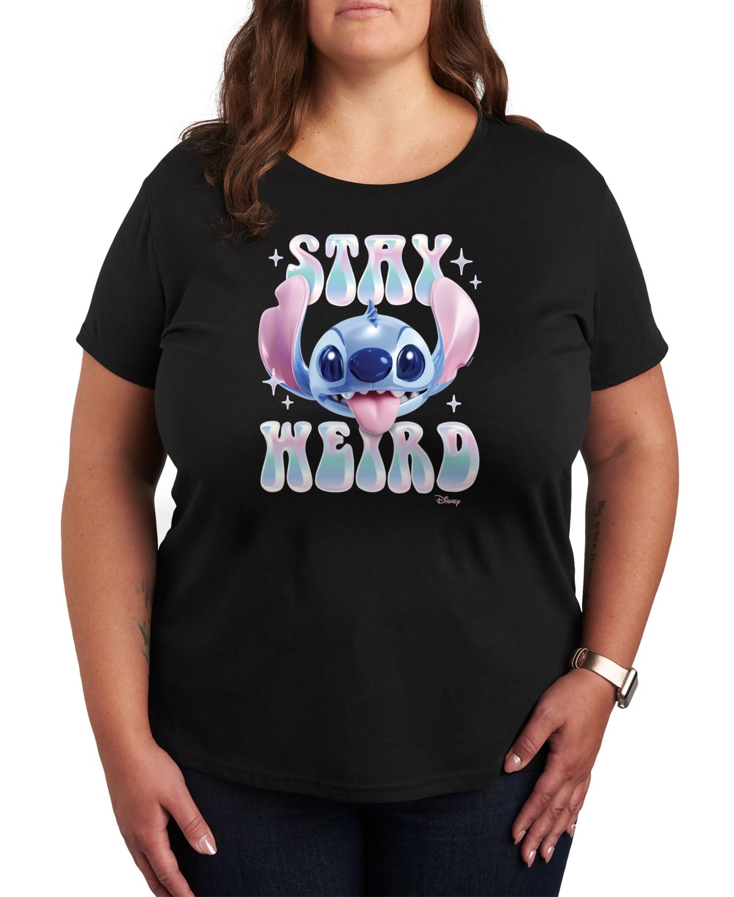 Plus Size Lilo Stitch Stay Weird Graphic T-Shirt