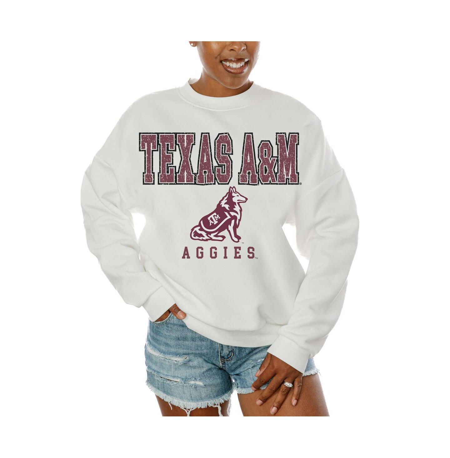 Женская толстовка Gameday Couture White Texas A&M Aggies Freestyle Fleece Pullover — фото 1