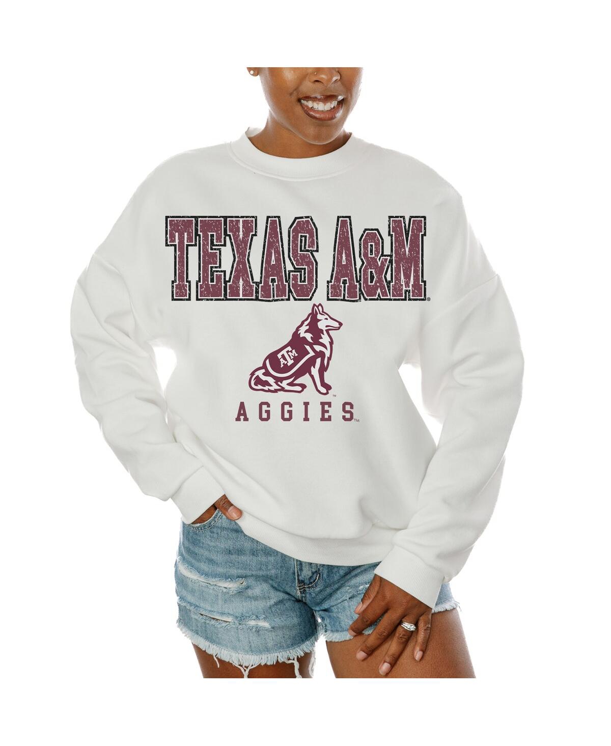 Shop Gameday Couture Women's White Texas A&m Aggies Freestyle Fleece Pullover Sweatshirt