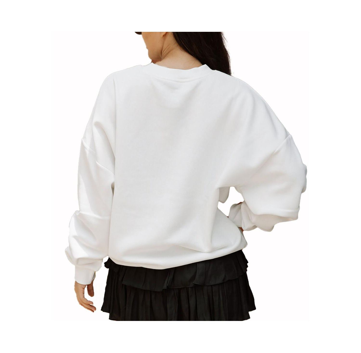 Women's White LA Galaxy Matchday Crewneck Drop Shoulder Sweatshirt