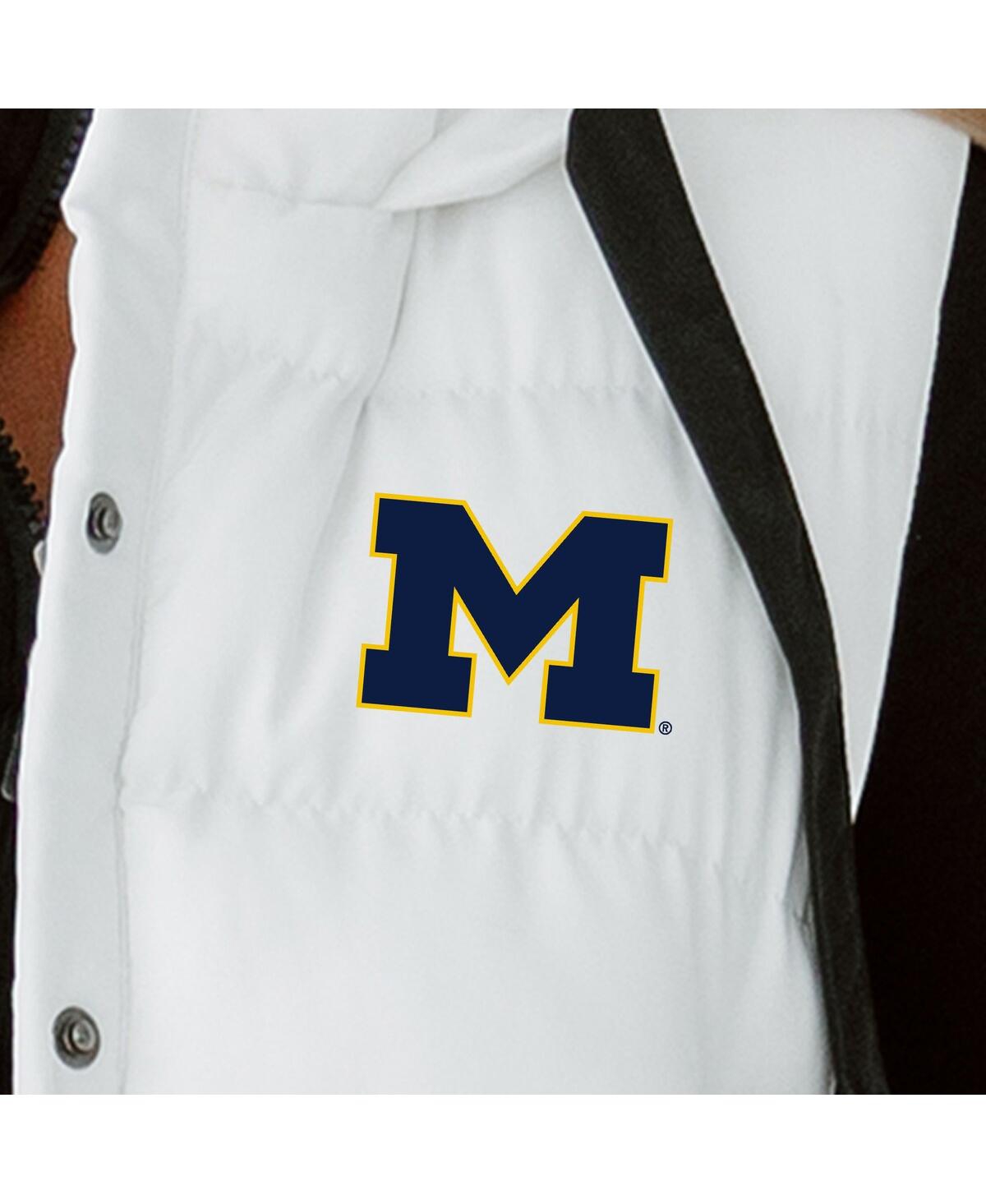 Gameday Couture Women's White Michigan Wolverines Hooded Full-Snap Puffer Vest