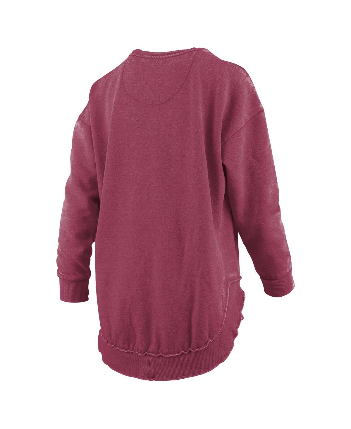 PRESSBOX WOMEN'S GARNET SOUTH CAROLINA GAMECOCKS MELANGE PONCHO VINTAGE FLEECE LONG SLEEVE PULLOVER SWEATSHIR 
