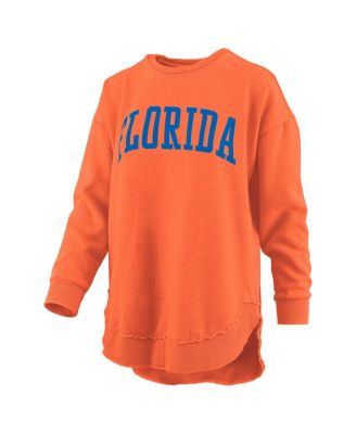 Women's Orange Florida Gators Melange Poncho Vintage Fleece Long Sleeve Pullover Sweatshirt