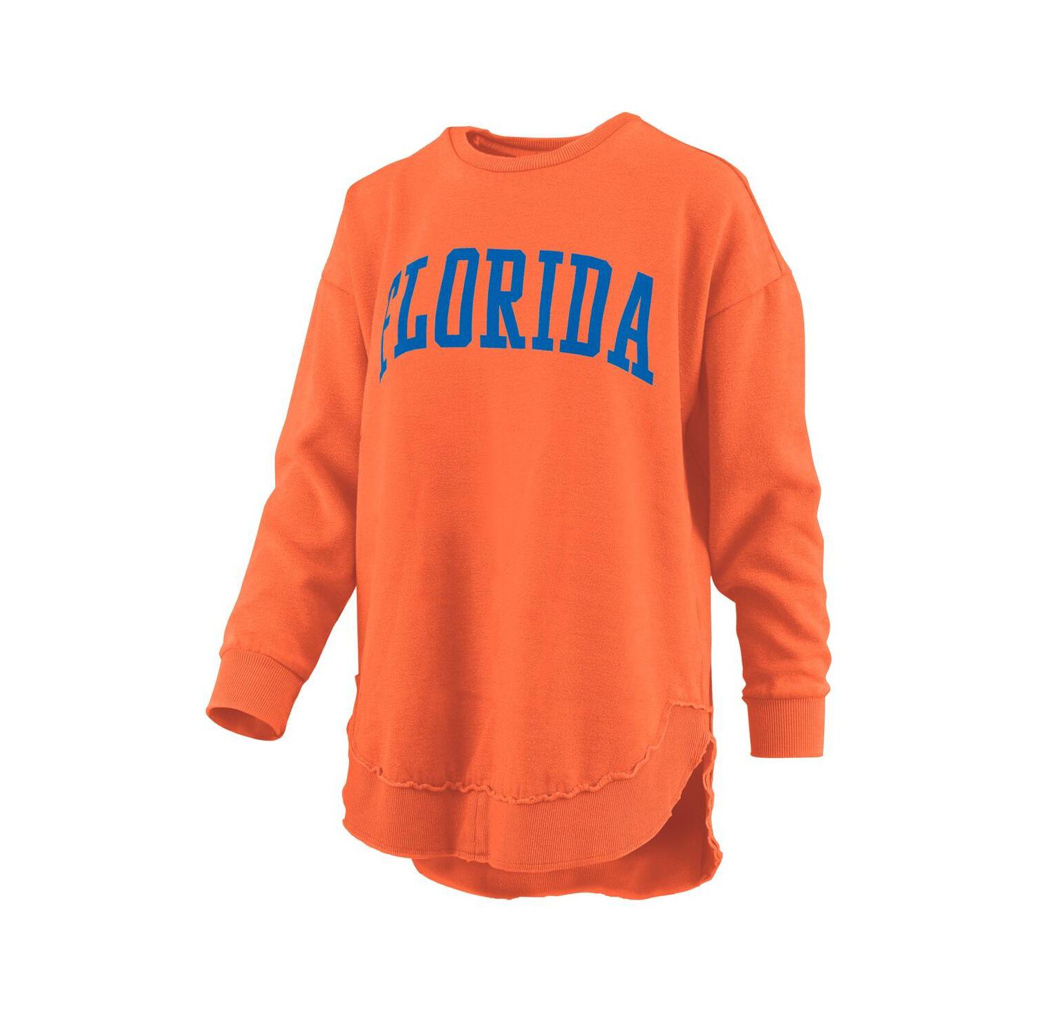 Women's Orange Florida Gators Melange Poncho Vintage Fleece Long Sleeve Pullover Sweatshirt