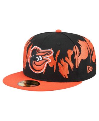 New Era - Men's Black/Orange Baltimore Orioles Retro Pattern 59FIFTY Fitted Hat