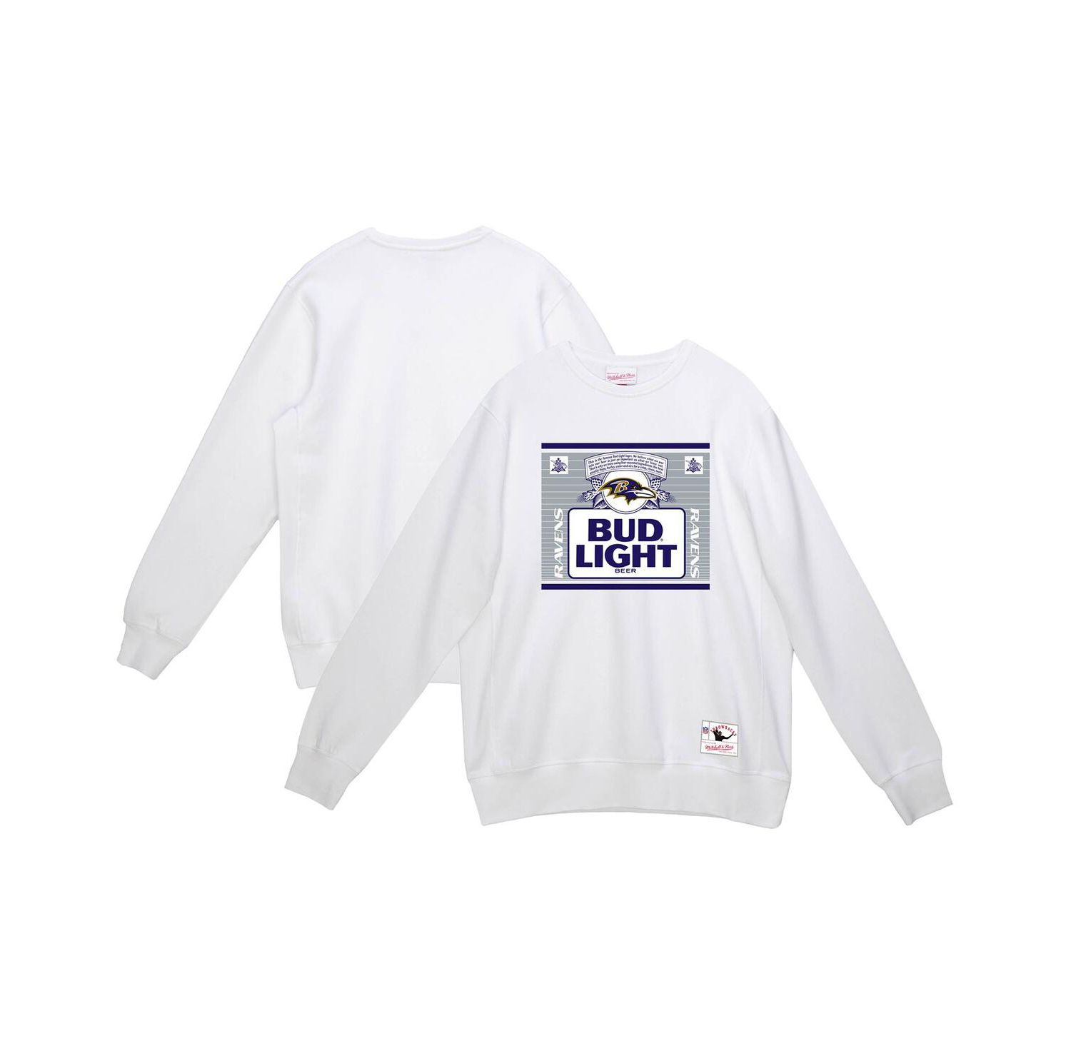 Men's Light White Baltimore Ravens The Crest Pullover Sweatshirt