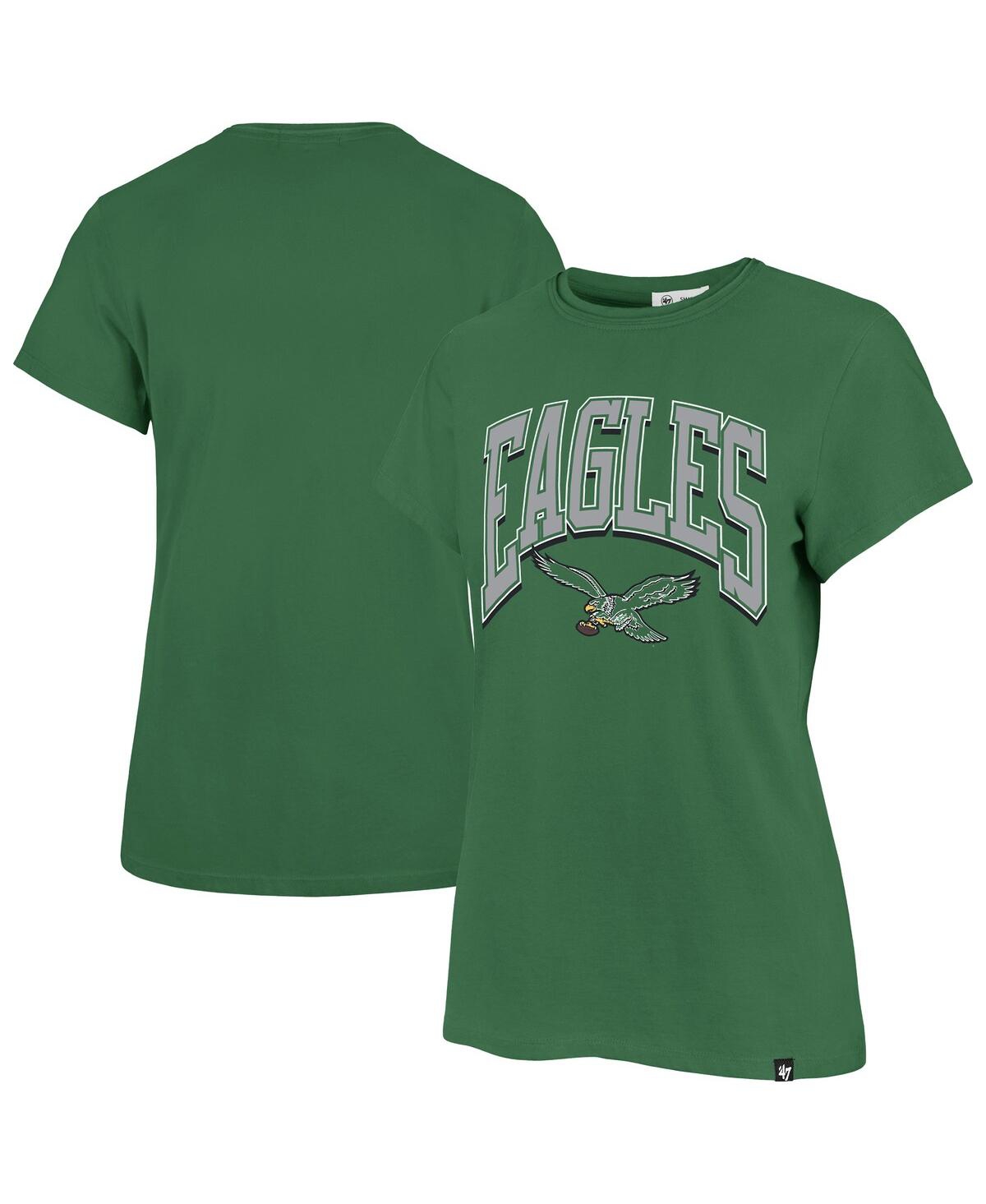 47 BRAND WOMEN'S KELLY GREEN PHILADELPHIA EAGLES TREASURE FRANKIE T-SHIRT 