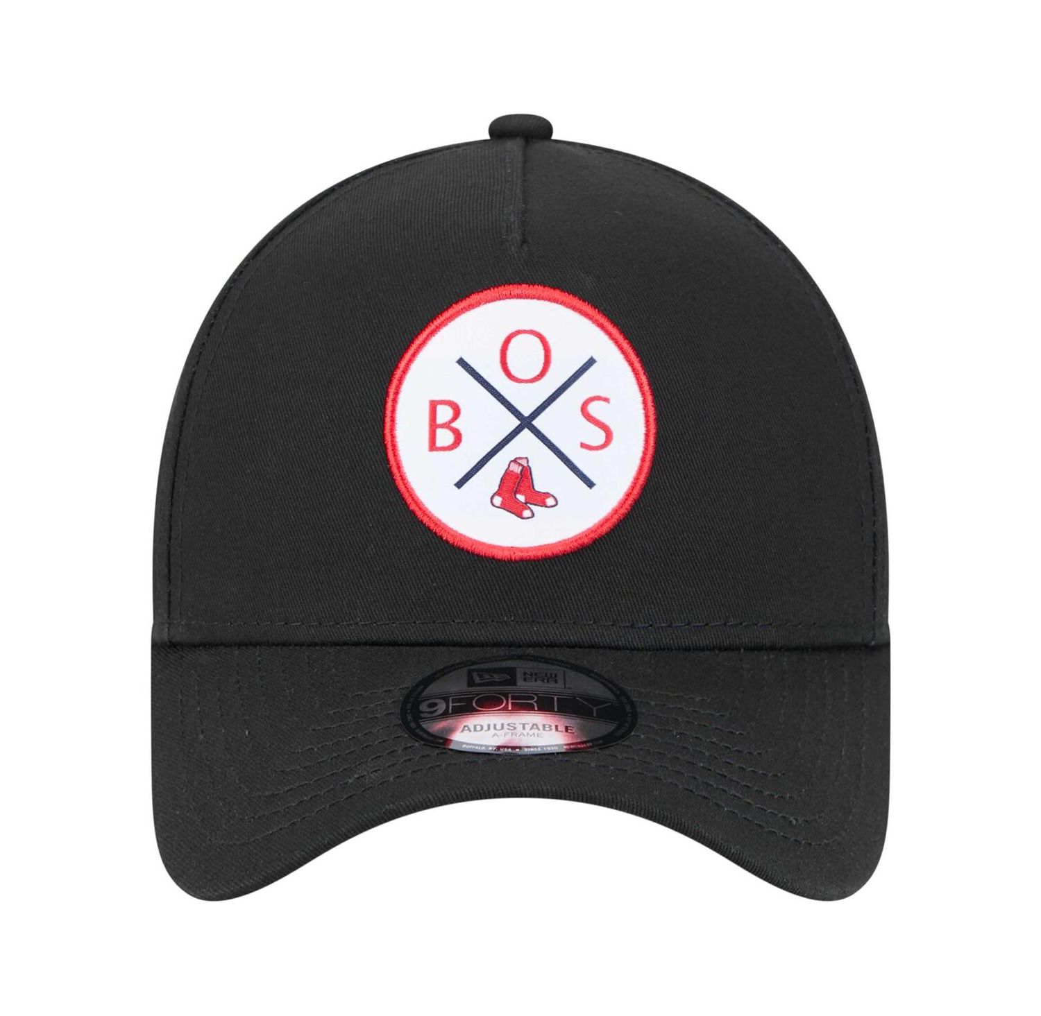 Men's Black Boston Red Sox 9FORTY A-Frame Adjustable Hat