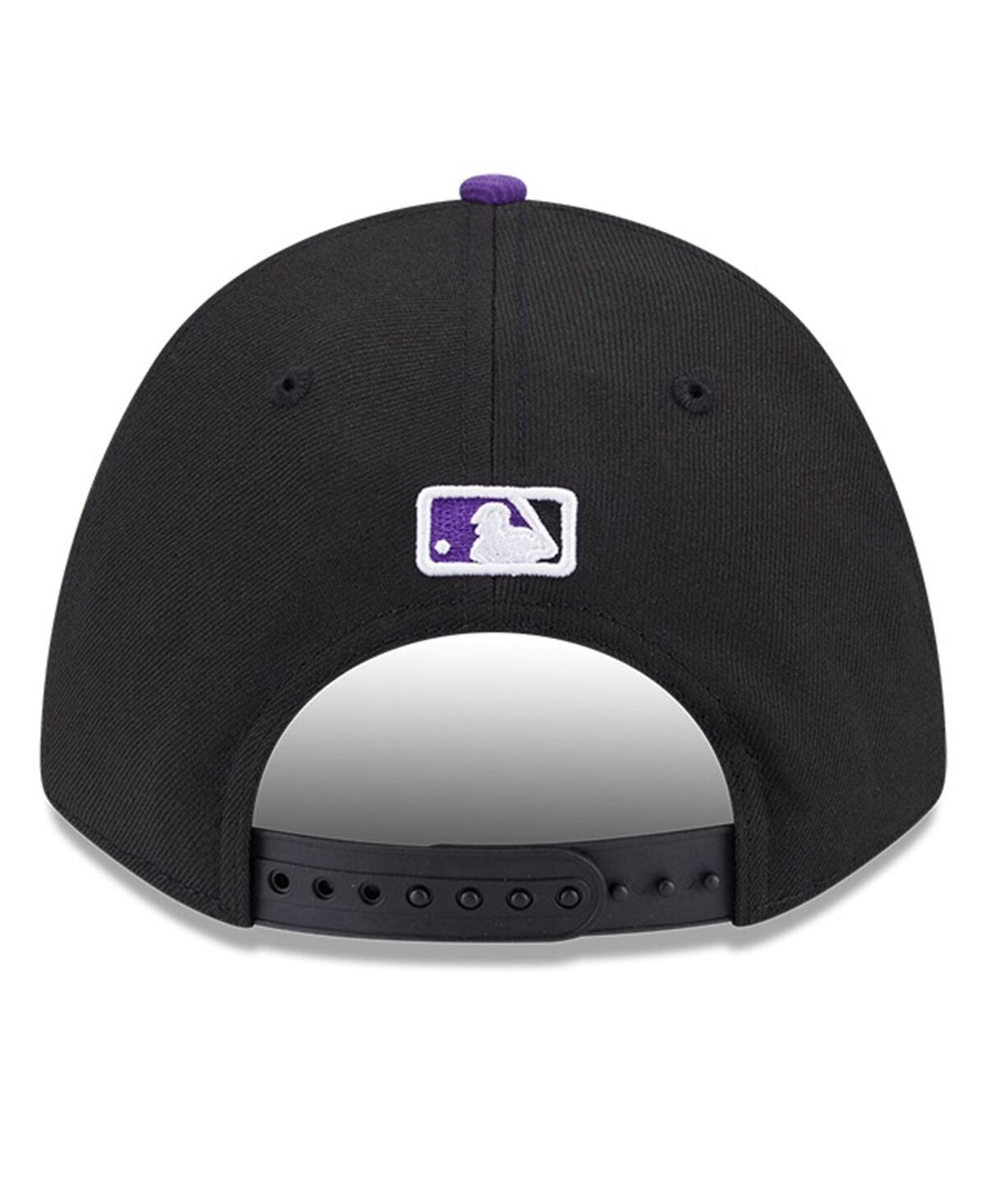 NEW ERA MEN'S BLACK/PURPLE COLORADO ROCKIES PLAYER REPLICA 9FORTY ADJUSTABLE HAT 