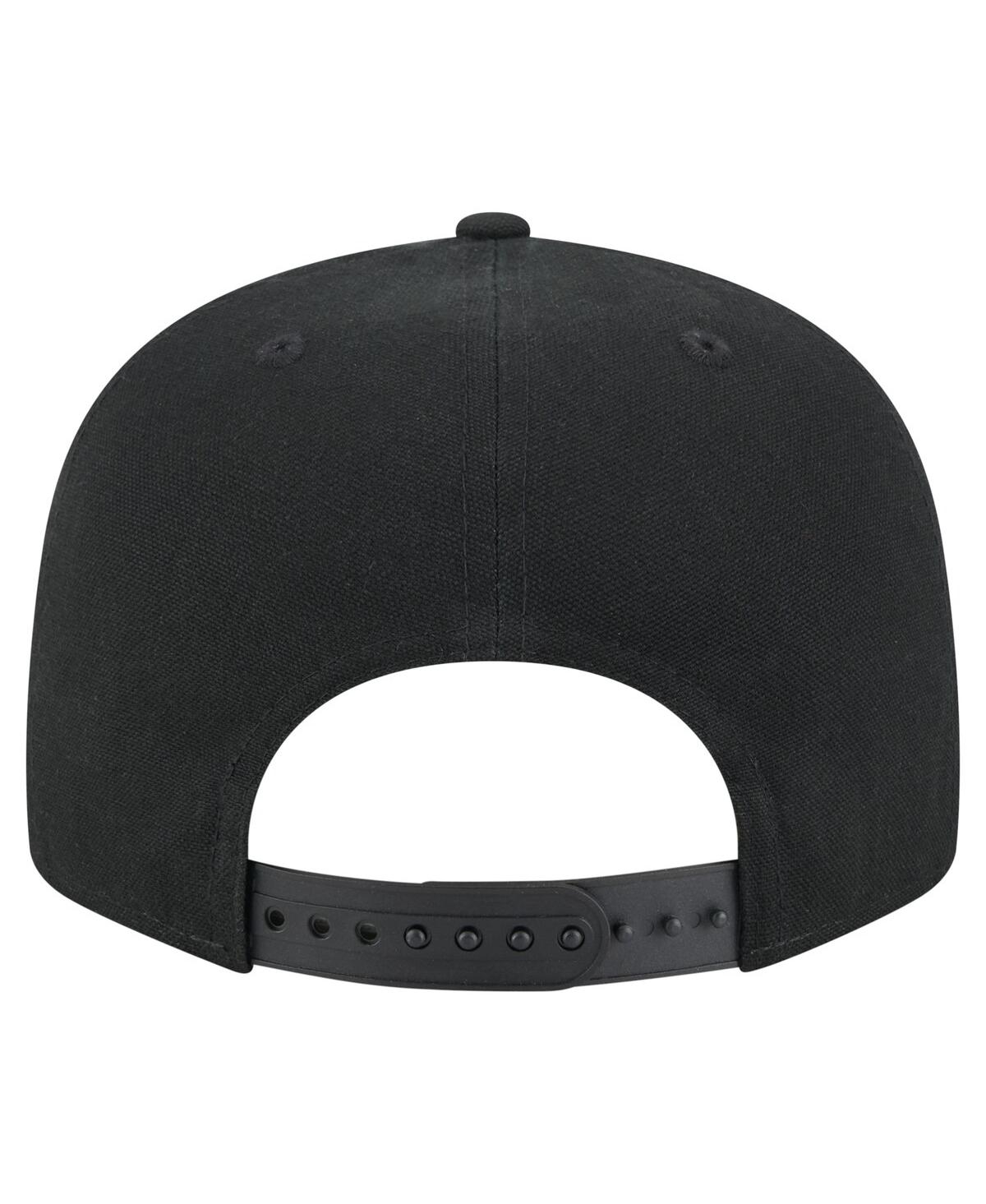 NEW ERA MEN'S BLACK SAN FRANCISCO 49ERS ADVENTURE CANVAS SPLIT PANEL 9FIFTY SNAPBACK HAT 