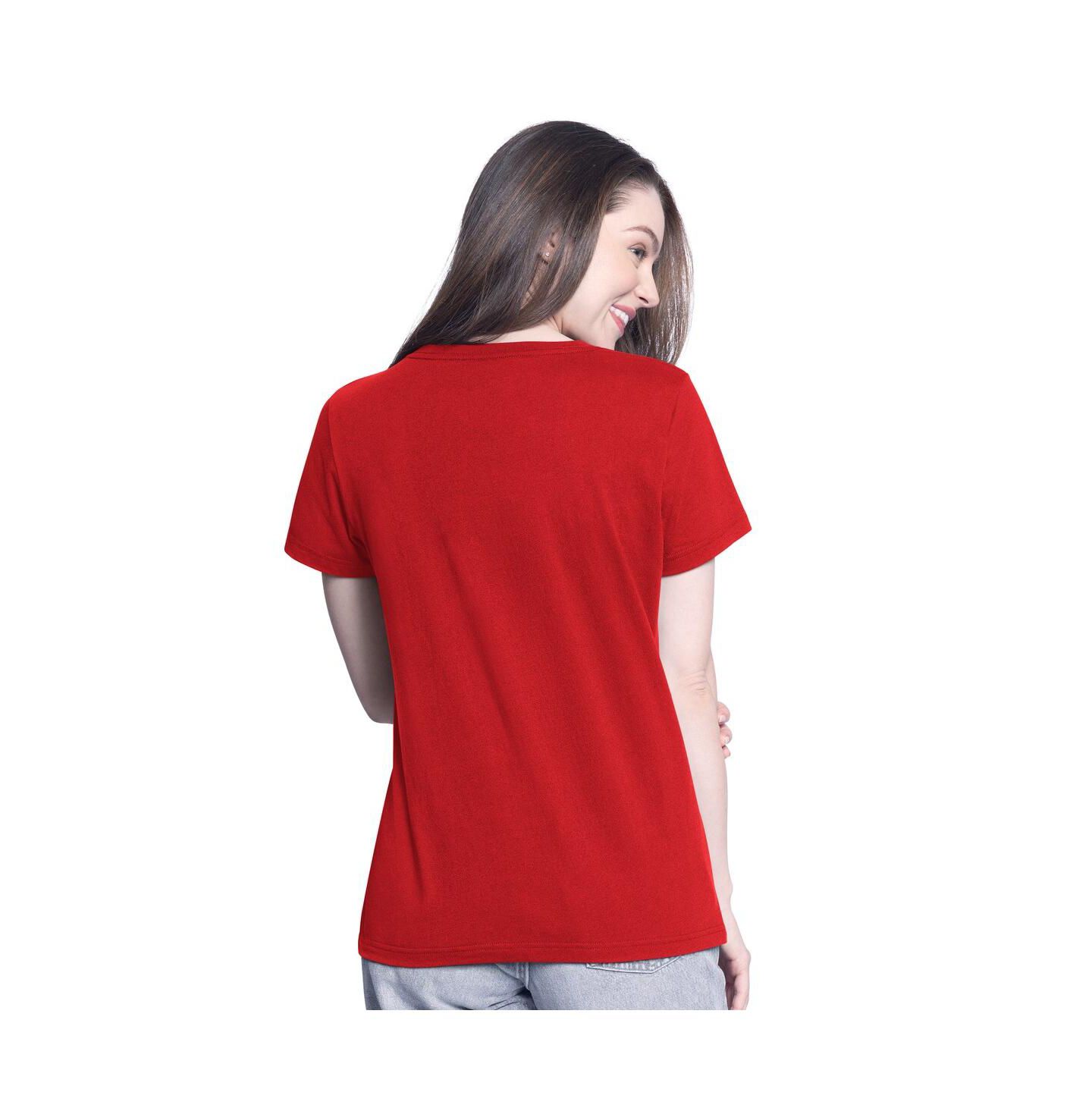 Женская футболка G-III 4Her by Carl Banks Red Bubba Wallace Batter Up V-Neck — фото 2