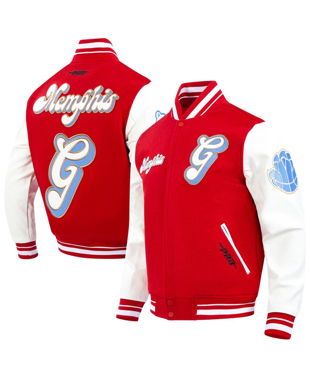 Men's Red/White Memphis Grizzlies 2024/25 City Edition Wool Varsity Full-Zip Jacket - Red, White