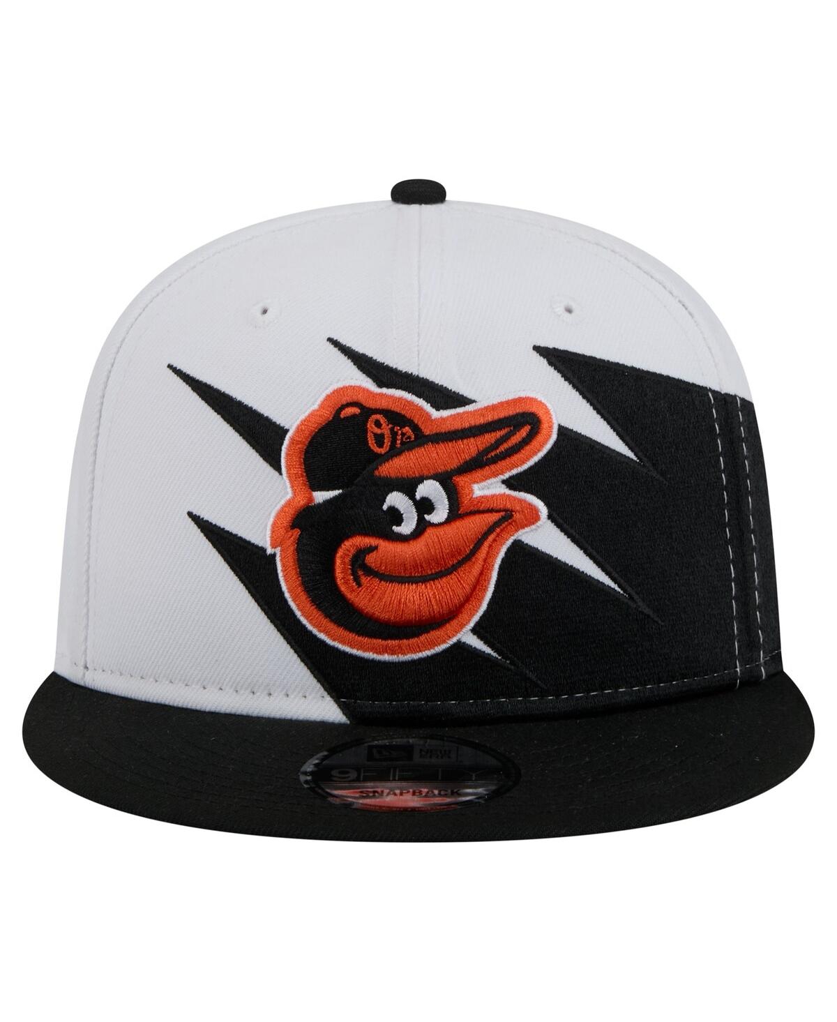 NEW ERA MEN'S BLACK/WHITE BALTIMORE ORIOLES JAGGED 9FIFTY SNAPBACK HAT 