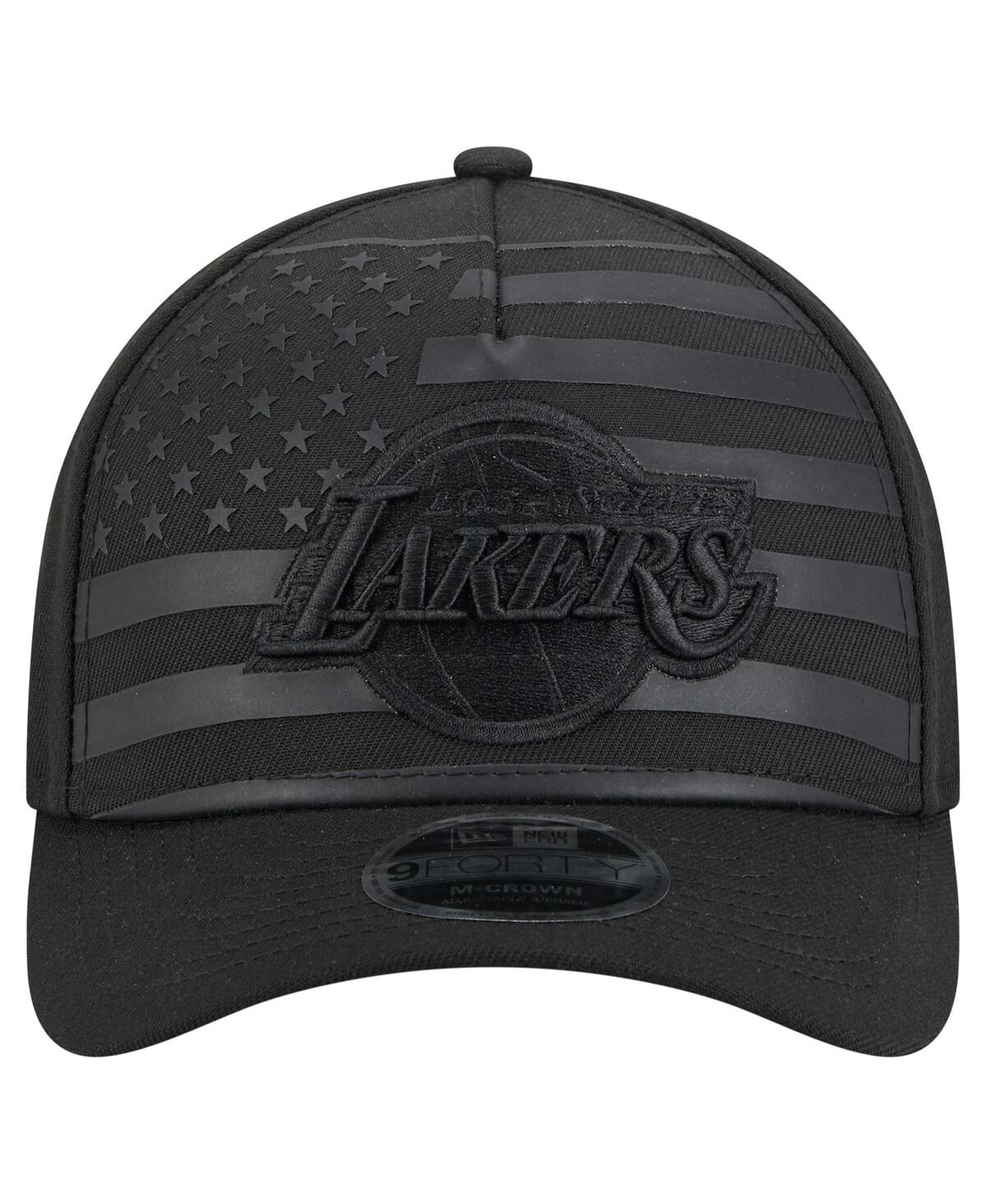 NEW ERA MEN'S BLACK LOS ANGELES LAKERS GAME DAY FLAG A-FRAME 9FORTY ADJUSTABLE HAT 