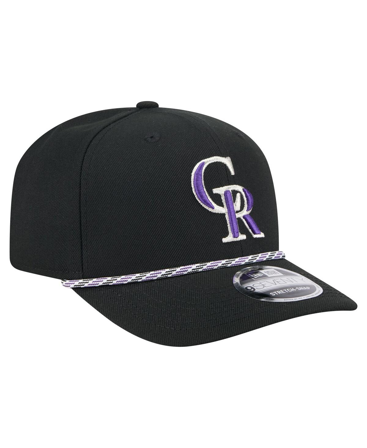 New Era Men's Black Colorado Rockies Multi-rope 9seventy Stretch-snap Hat In Black