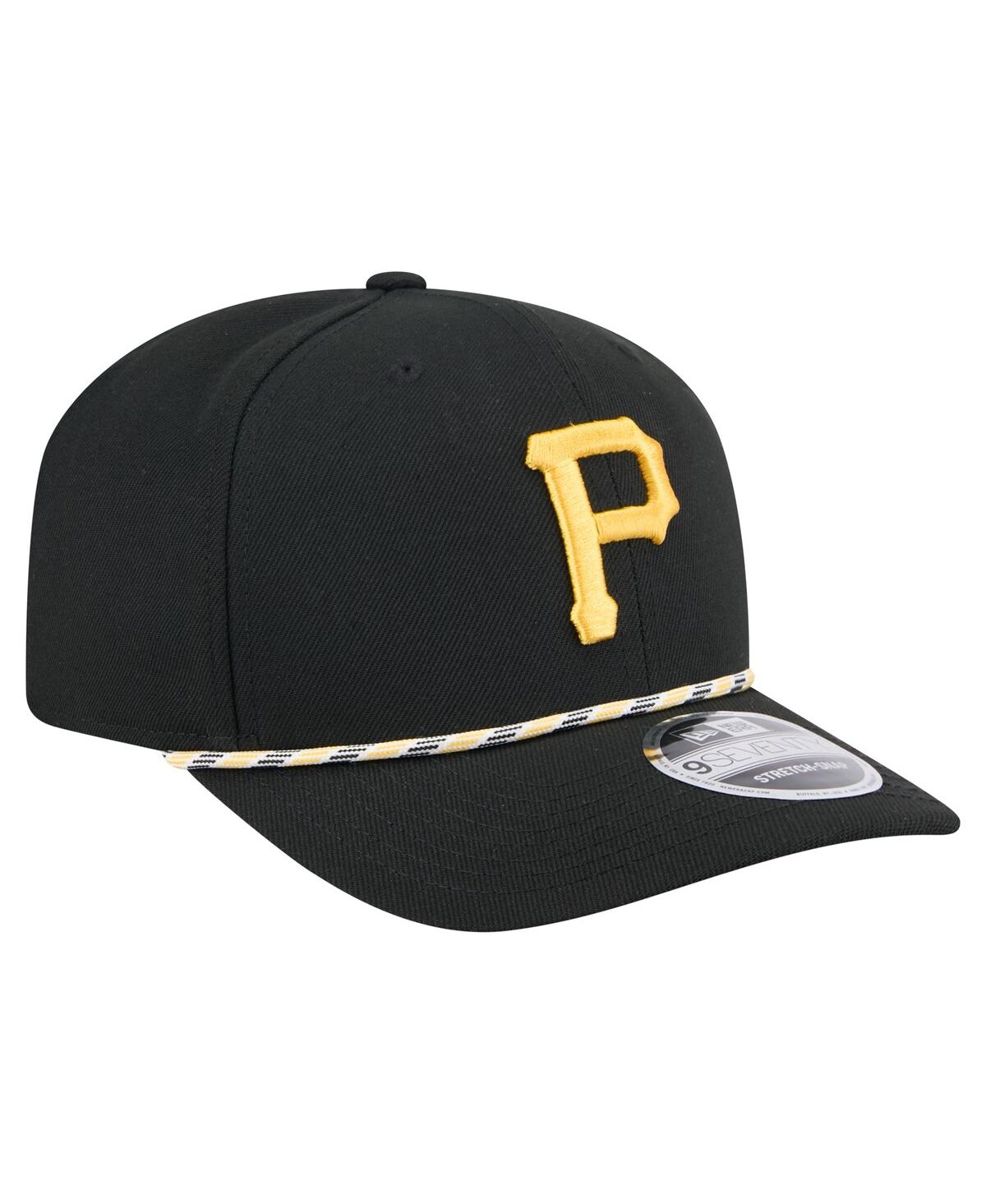NEW ERA MEN'S BLACK PITTSBURGH PIRATES MULTI-ROPE 9SEVENTY STRETCH-SNAP HAT 