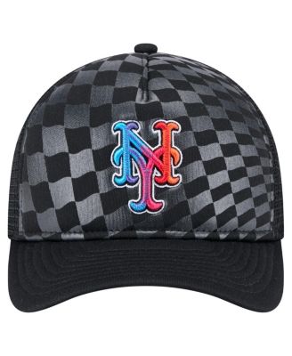 Men's Black New York Mets Gradient 9FORTY A-Frame M-Crown Trucker Adjustable Hat