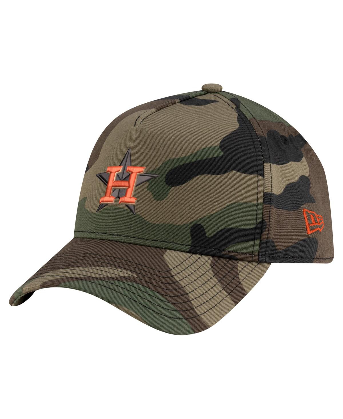 New Era Men's Camo Houston Astros Woodland Team Pop 9forty A-frame Adjustable Hat In Camo