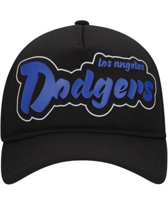 Men's Black Los Angeles Dodgers Retro Bold A-Frame Trucker 9FORTY Adjustable Hat