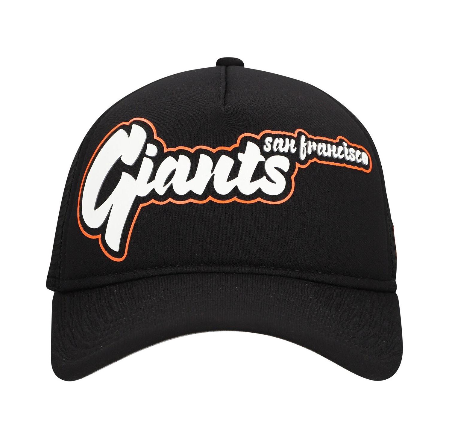 Men's Black San Francisco Giants Retro Bold A-Frame Trucker 9FORTY Adjustable Hat