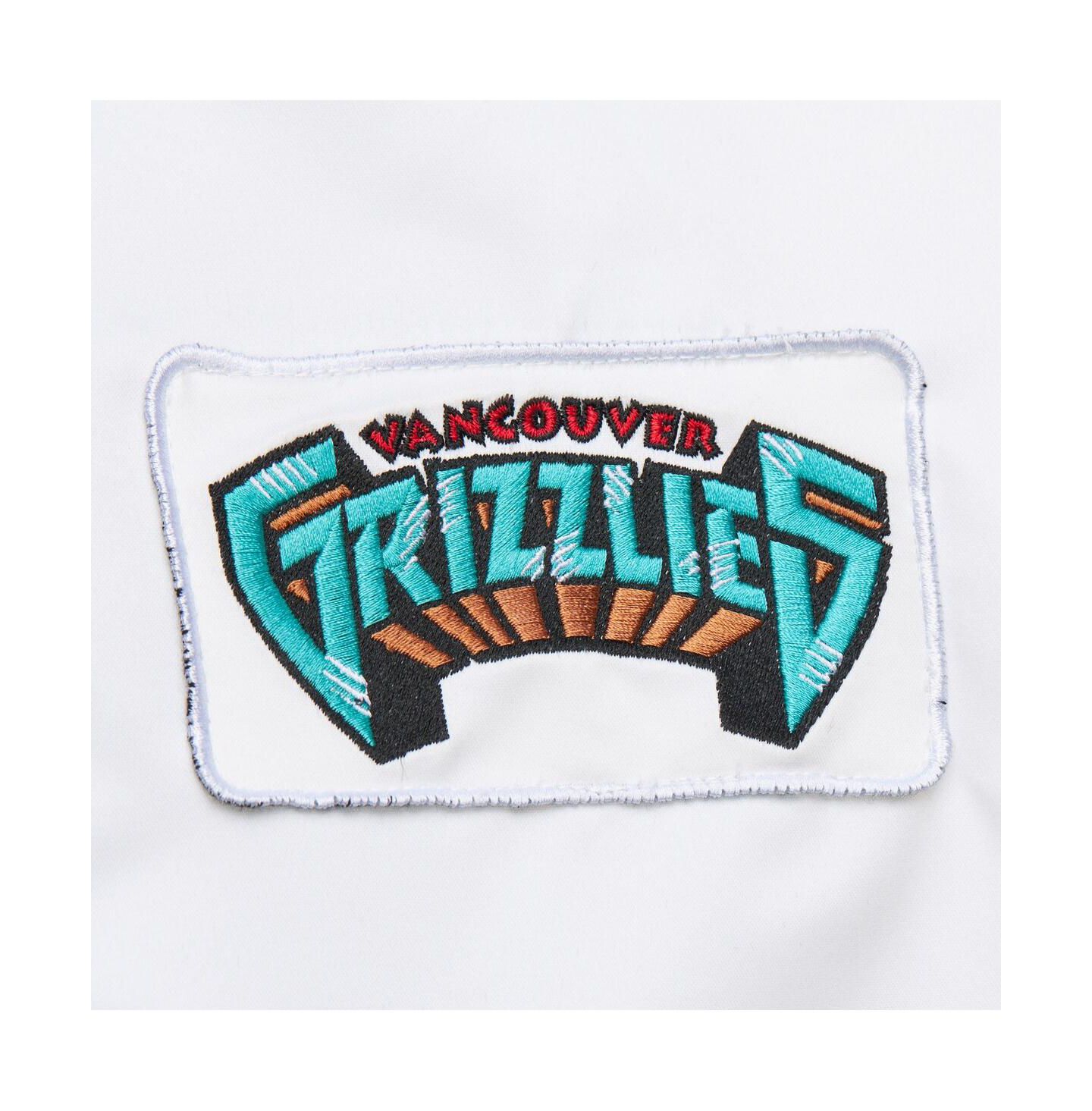 Мужская куртка Mitchell & Ness White Memphis Grizzlies Hardwood Classics Nights Team Leader Satin Full-Zip — фото 2