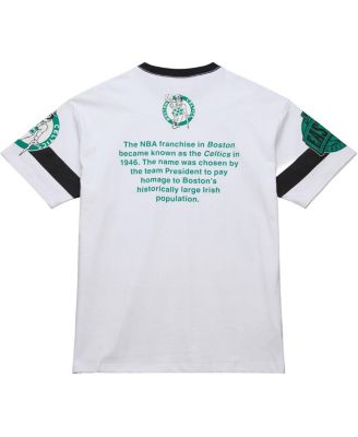 Men's and Women's White Boston Celtics Hardwood Classics Vintage Team Origins Premium T-Shirt