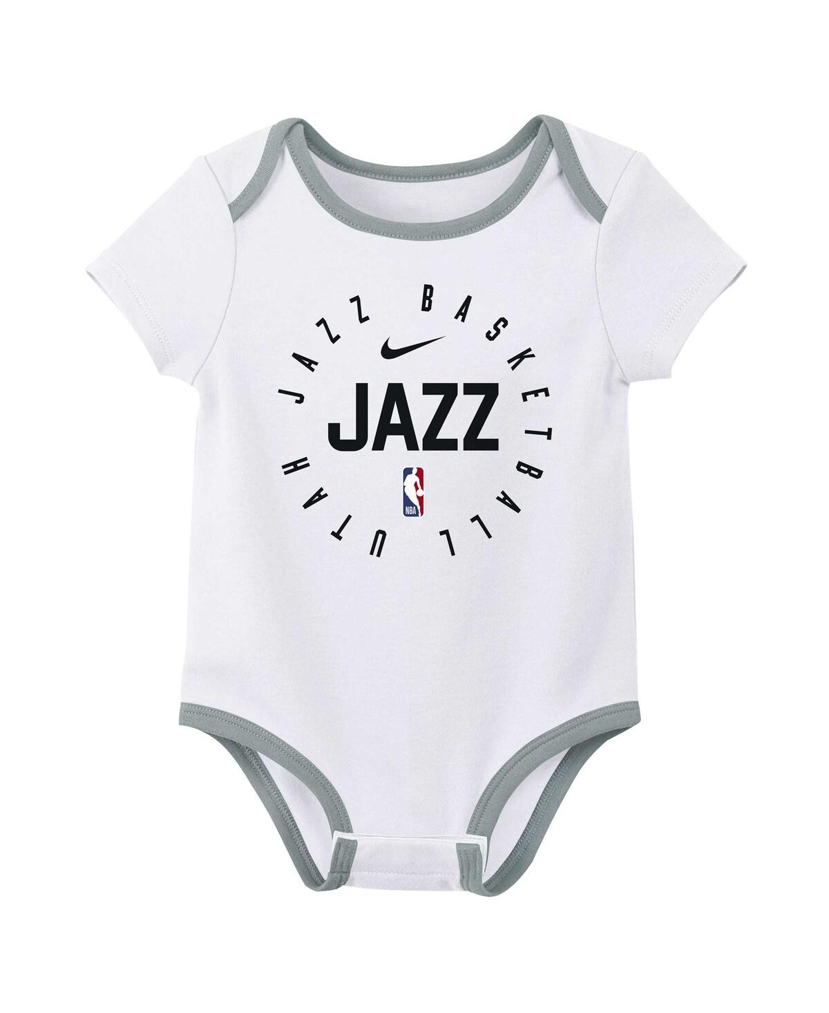 Nike Baby Boys And Girls Utah Jazz Bodysuit Pack Of 3 In Multi