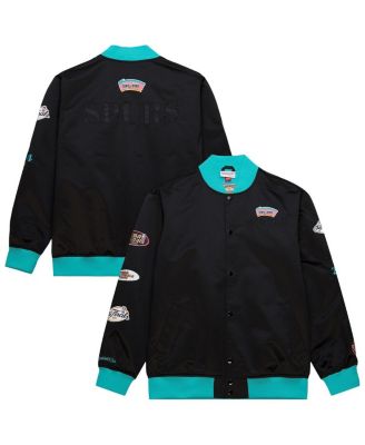 Mitchell & Ness - Men's Black San Antonio Spurs Hardwood Classics Team OG 3.0 Lightweight Satin Full-Snap Jacket