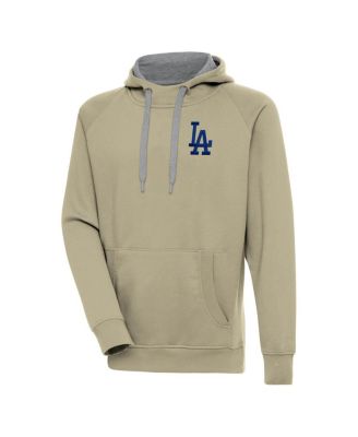 Antigua - Men's Khaki Los Angeles Dodgers Victory Pullover Hoodie