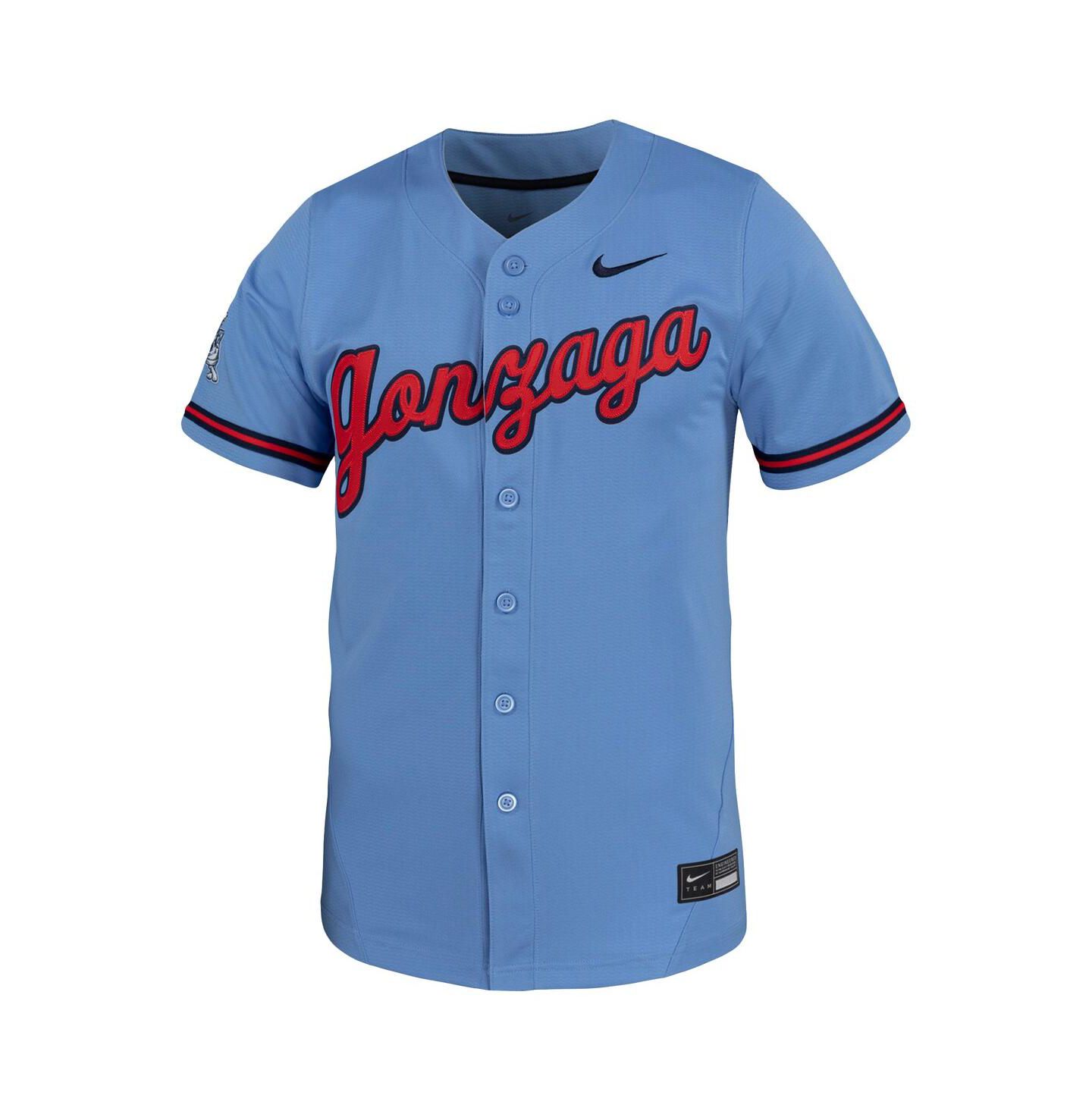 Мужской топ Nike Light Blue Gonzaga Bulldogs Replica Baseball Jersey — фото 3