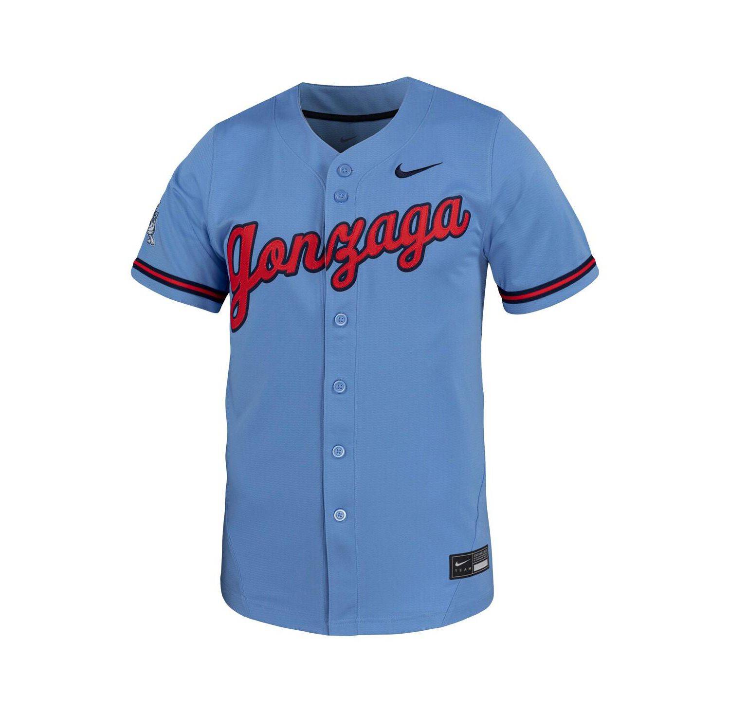 Men's Light Blue Gonzaga Bulldogs Replica Baseball Jersey