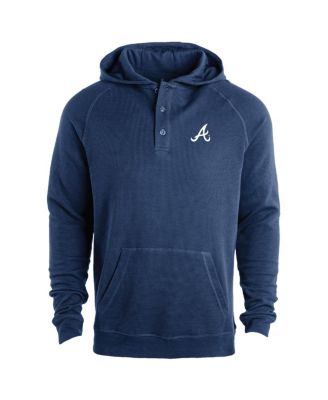Dunbrooke - Men's Navy Atlanta Braves Montana Lightweight Raglan Pullover Hoodie