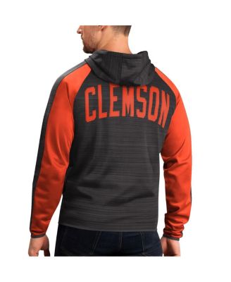 Men's Black Clemson Tigers Neutral Zone Raglan Full-Zip Track Hoodie Jacket