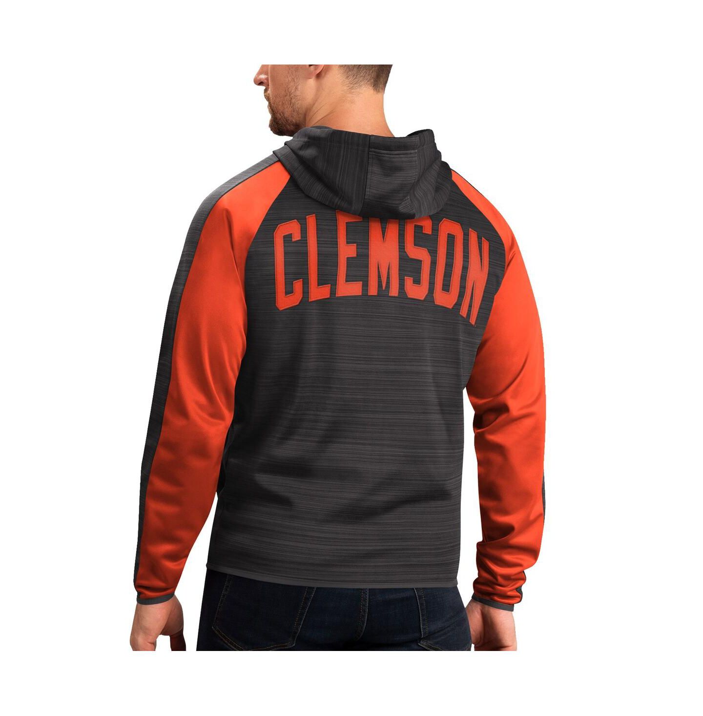 Мужская куртка G-III Sports by Carl Banks Black Clemson Tigers Neutral Zone Raglan Full-Zip Track Hoodie Jacket — фото 2