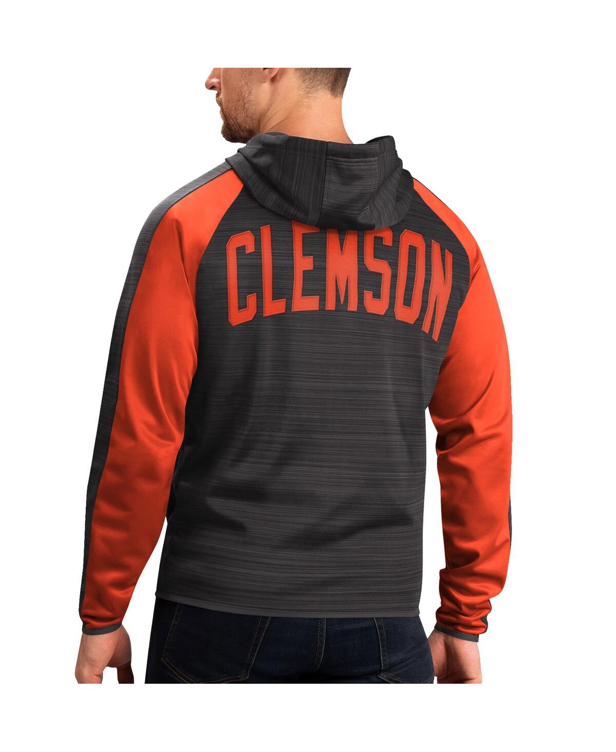 G-iii Sports By Carl Banks Men's Black Clemson Tigers Neutral Zone Raglan Full-zip Track Hoodie Jacket In Black