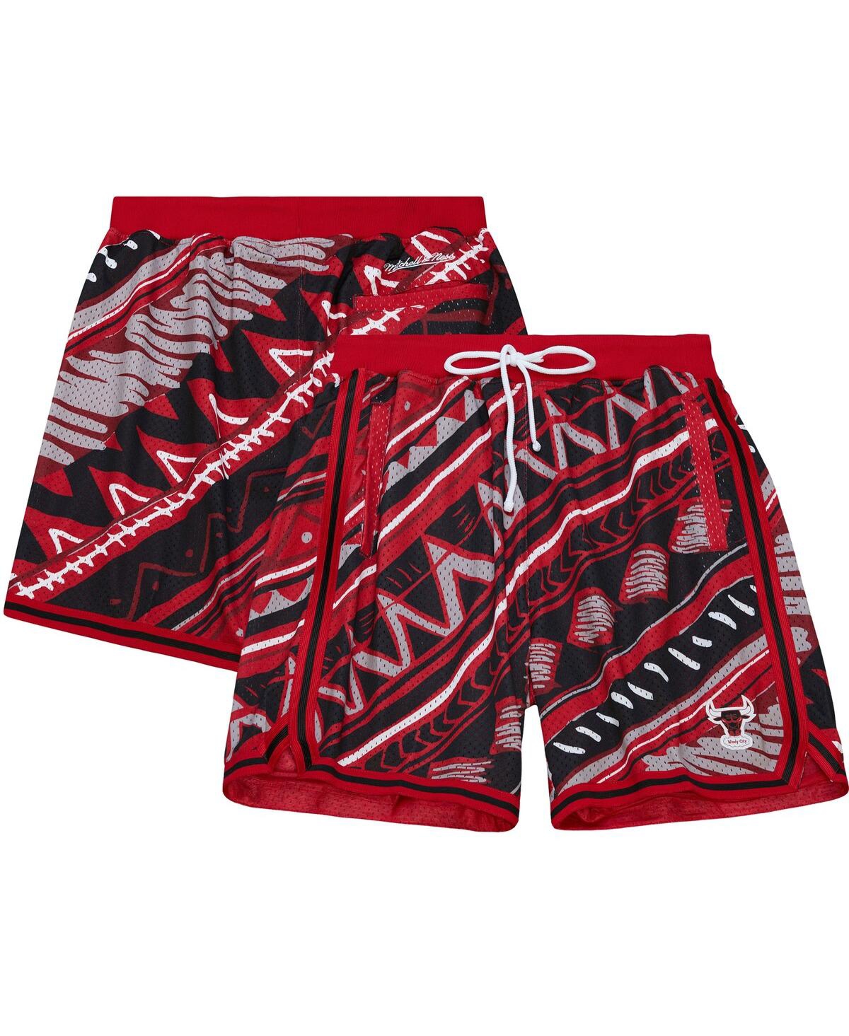 Mitchell & Ness Men's Red Chicago Bulls Game Day Pattern Shorts In Red