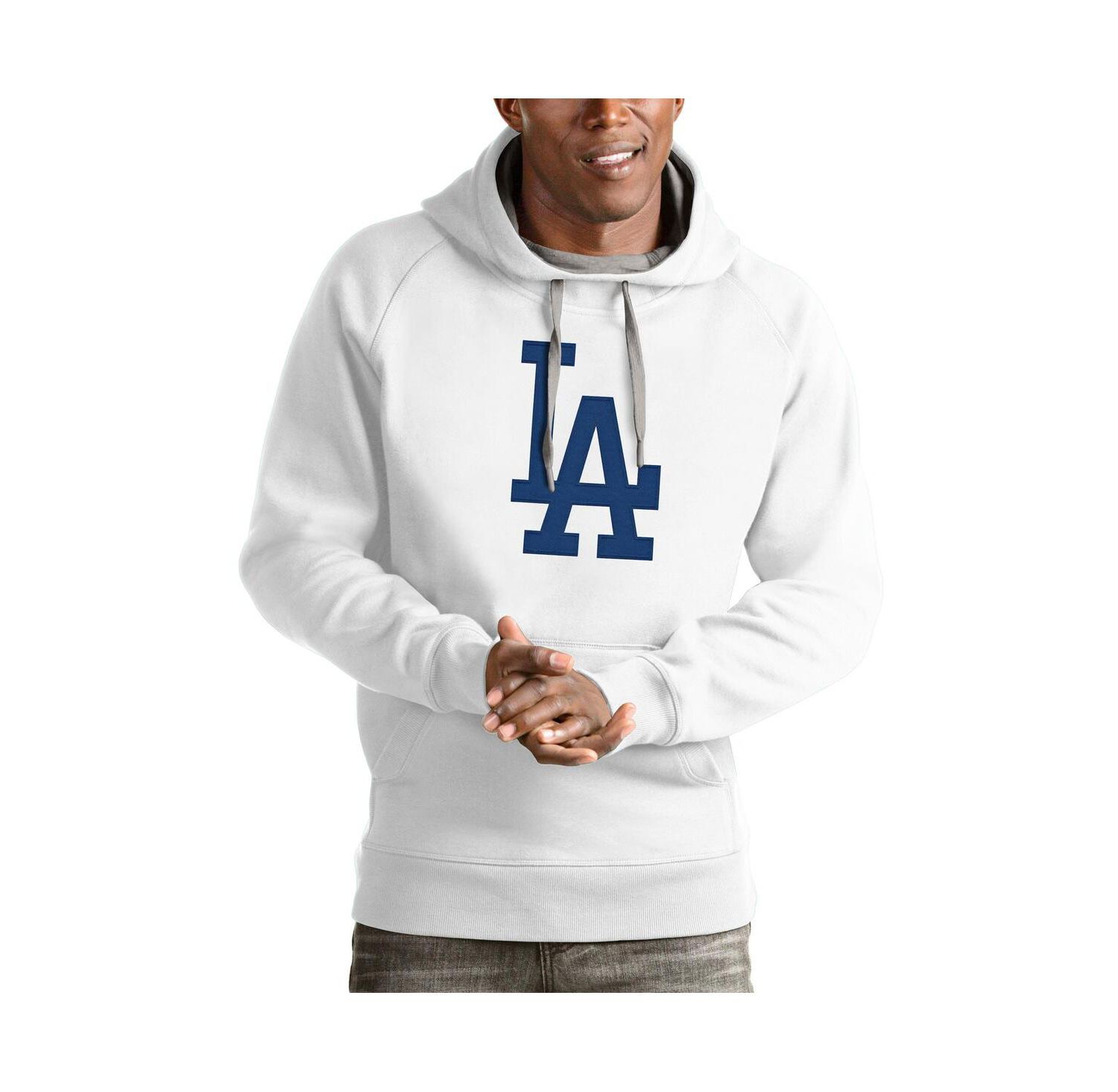 Men's White Los Angeles Dodgers Victory Pullover Team Logo Hoodie