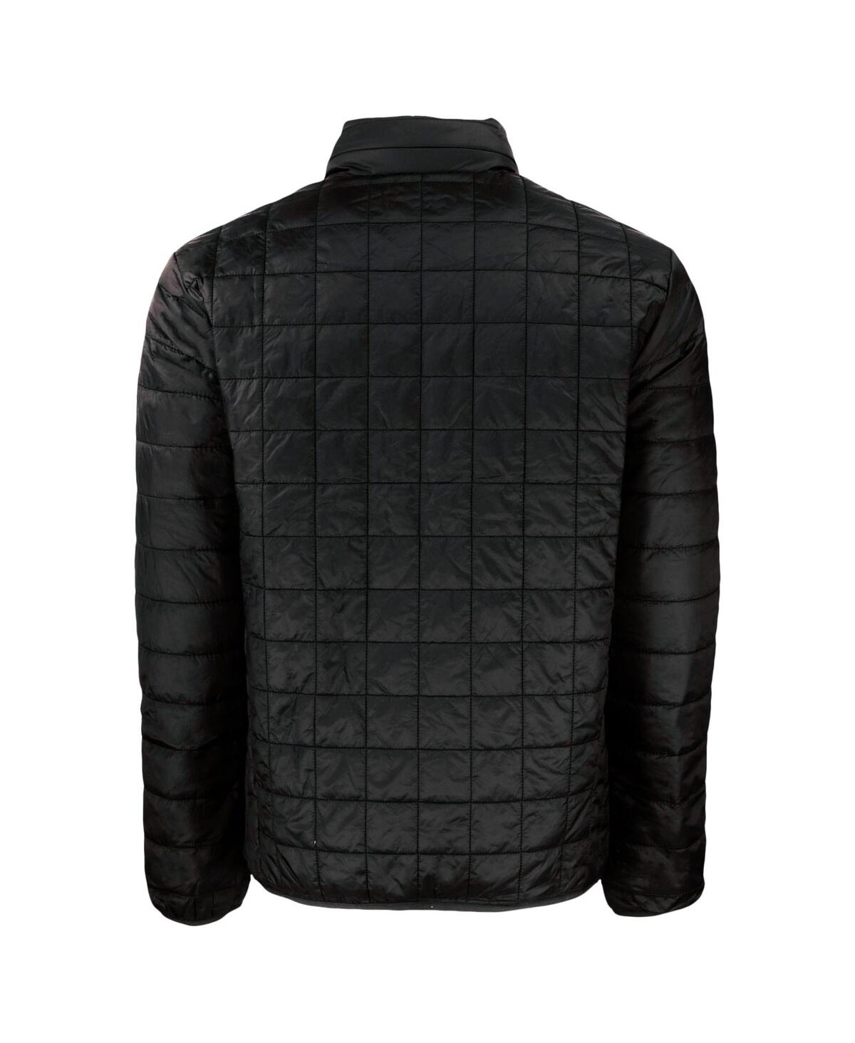 Cutter & Buck Men's Black Buffalo Bills Rainier Primaloft Eco Insulated Full-zip Puffer Jacket In Black