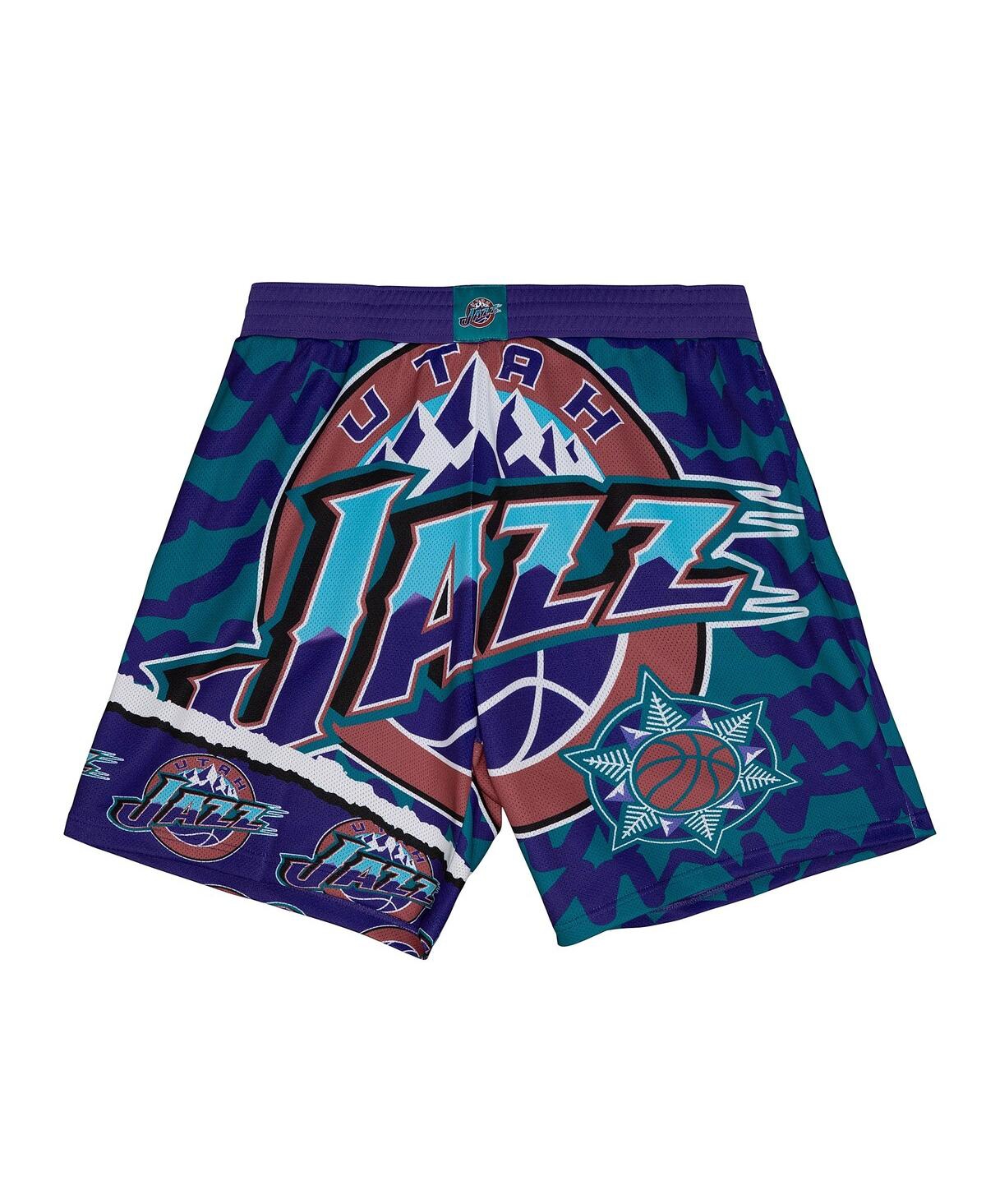 Mitchell & Ness Men's Turquoise/purple Utah Jazz Jumbotron 2.0 Sublimated Shorts In Turquoise,purple