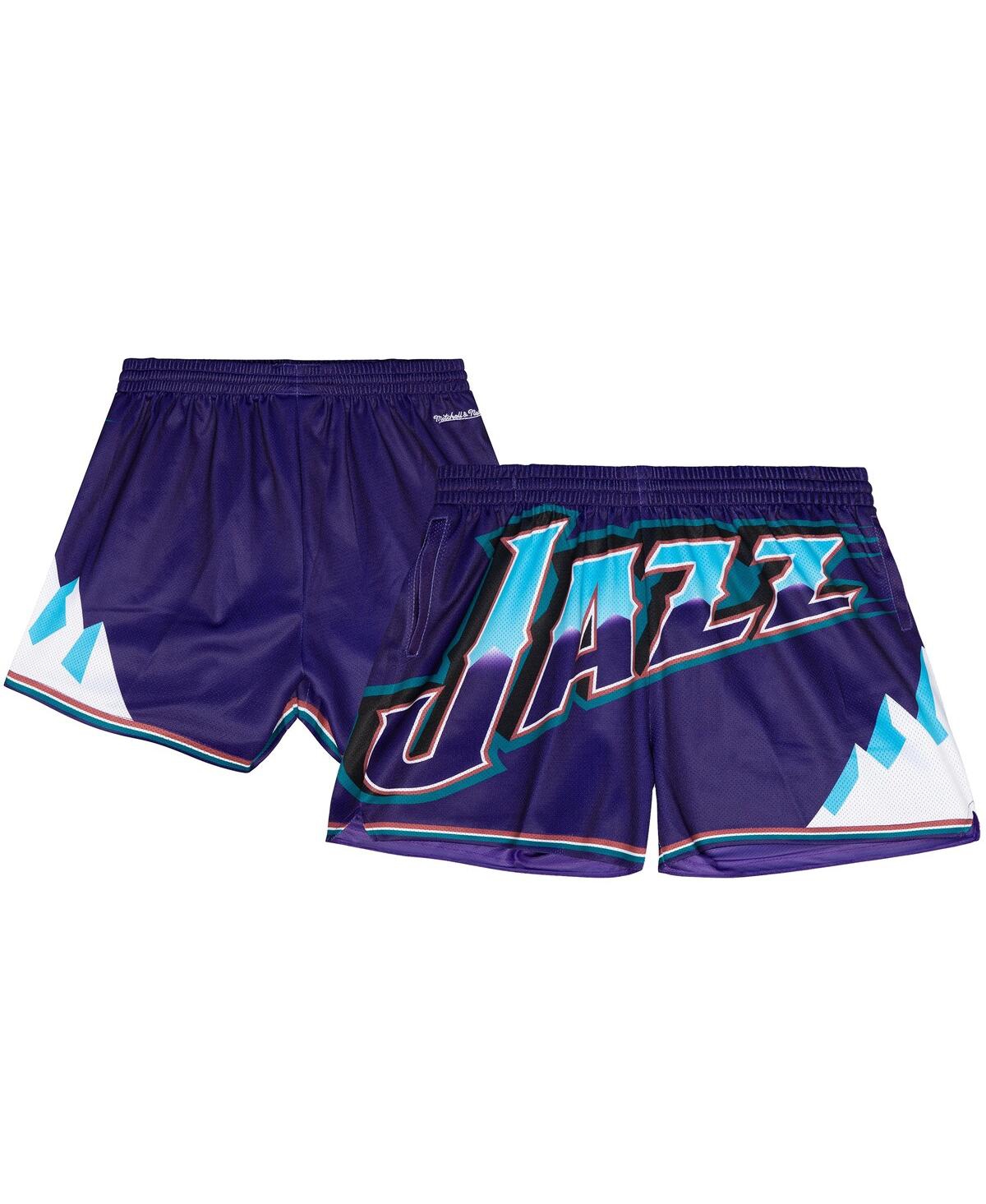 Mitchell & Ness Women's Purple Utah Jazz Swingman Big Face 3.0 Basketball Shorts In Purple