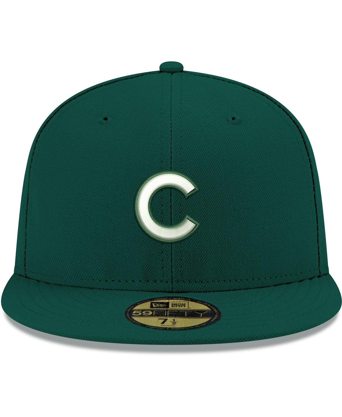 New Era Men's Green Chicago Cubs White Logo 59fifty Fitted Hat In Green