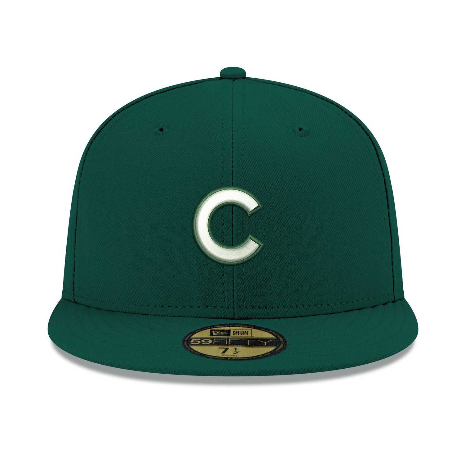 Men's Green Chicago Cubs White Logo 59FIFTY Fitted Hat
