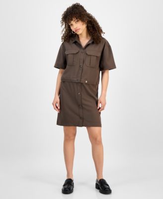 EAST ON RODEO - Women's Button-Front Short-Sleeve Multi-Wear Shirtdress, Regular & Petite Sizes