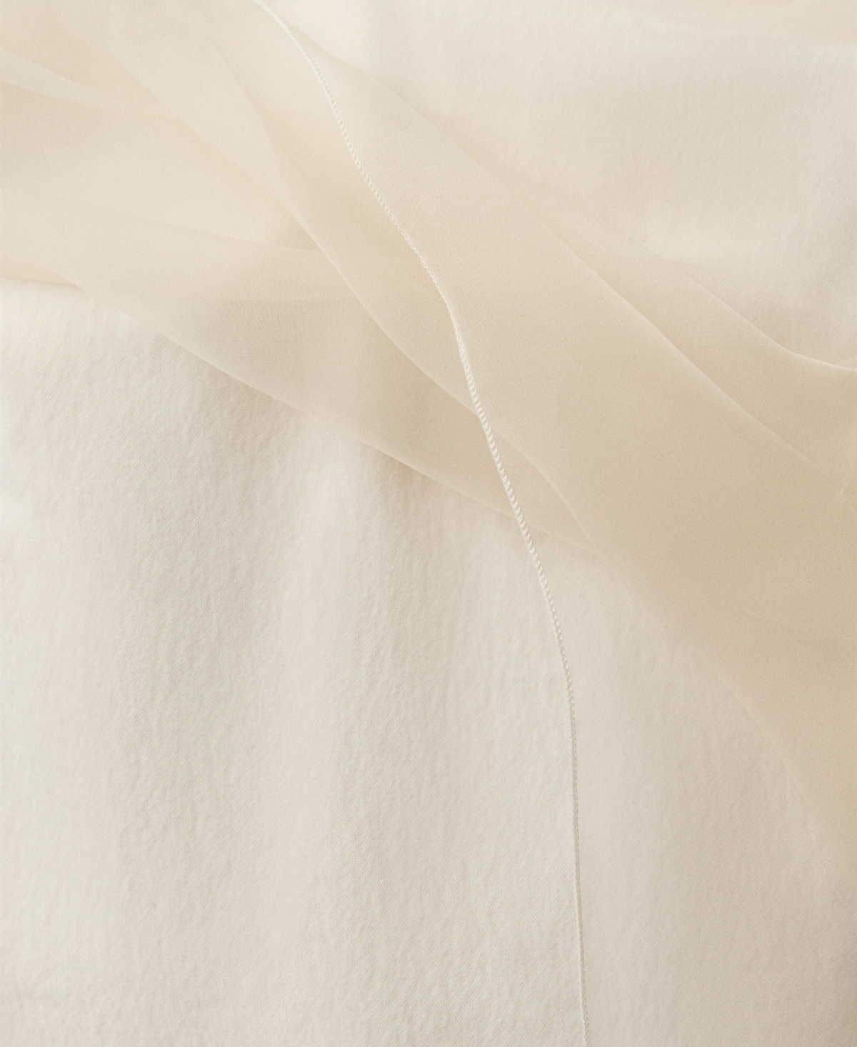 Mango Strapless Mixed Media Chiffon Dress In Ecru