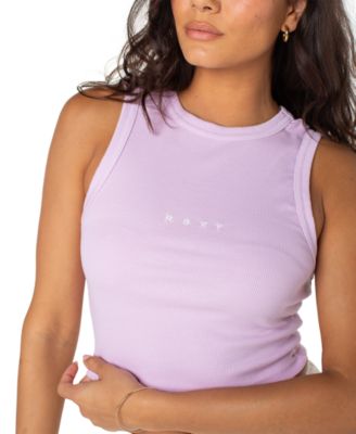 Juniors' Roxify Ribbed Logo Cropped Tank Top