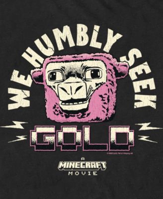 Men's Minecraft Movie We Humbly Seek Gold Short Sleeve T-Shirt