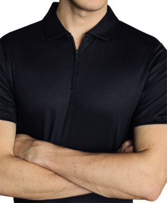 Men's Mercerized Cotton Short Sleeve Zipper Polo Shirt