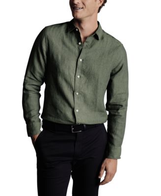 Charles Tyrwhitt - Men's Slim Fit Long Sleeve Linen Button-Front Shirt