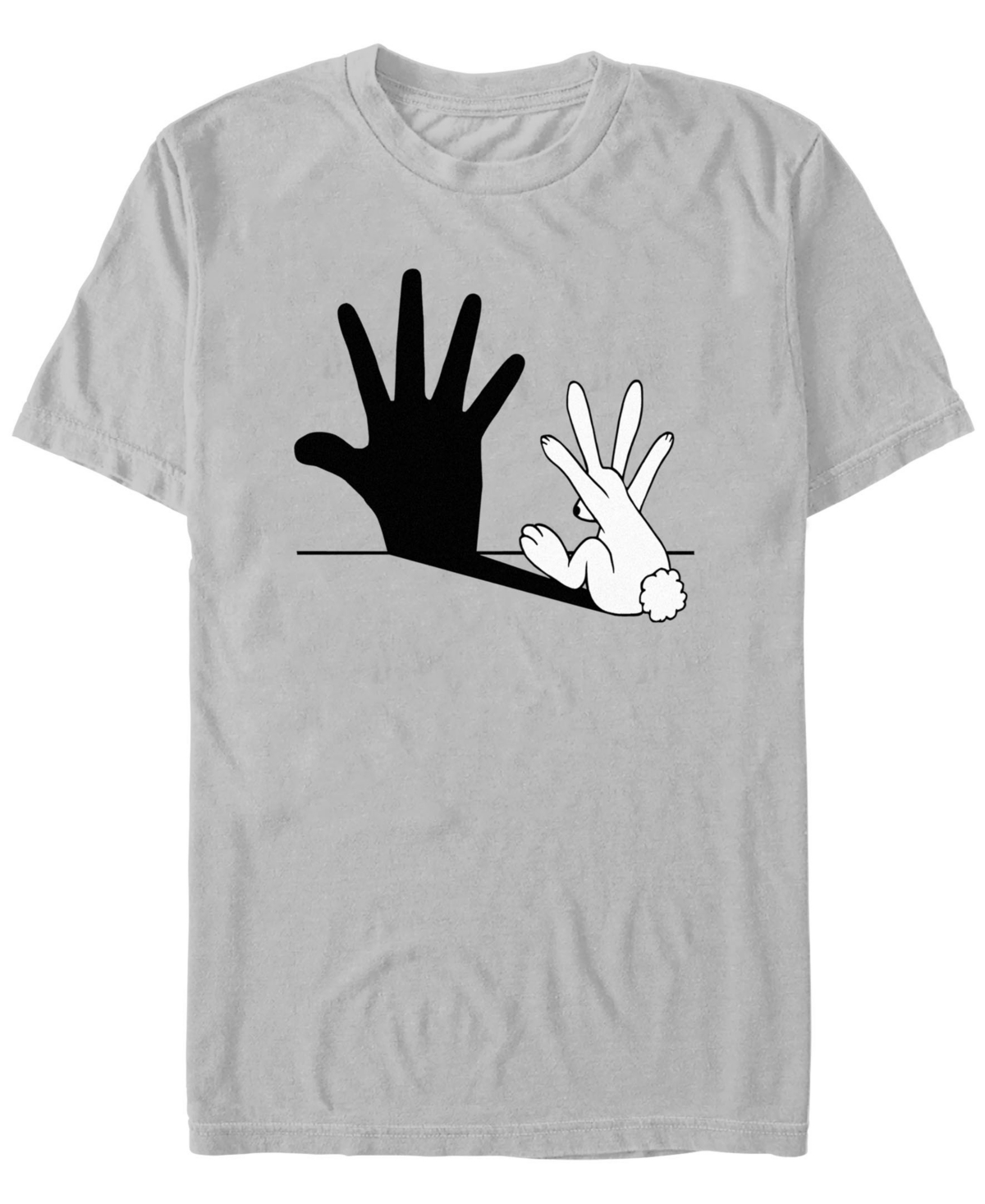 Men's Rabbit Hand Shadow Short Sleeve T-Shirt - Silver